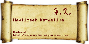 Havlicsek Karmelina névjegykártya